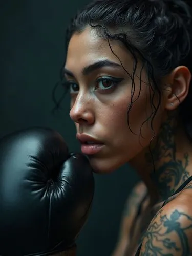 photograph close up portrait of Female boxer training, serious, stoic cinematic 4k epic detailed 4k epic detailed photograph shot on kodak detailed bokeh cinematic hbo dark moody

(masterpiece,best qu