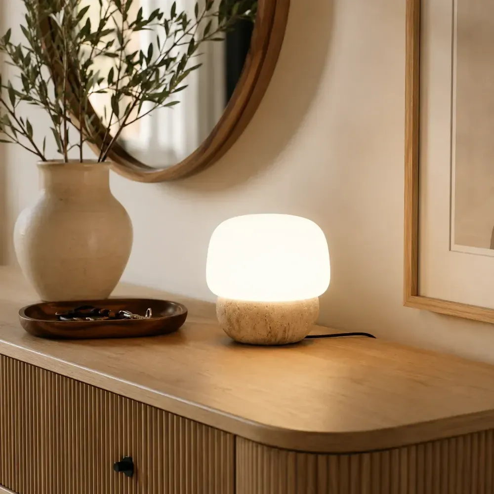 Lnvero Travertine Table Lamp