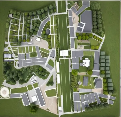 high quality landscape masterplan for urban park design,a plan of an area with multiple houses, gardens and parks,cohousing,subdivision,new housing development,ecovillages,europan,suburbanization,Phot