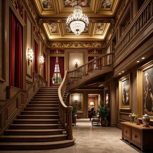 Staircase Renaissance Style Building Design Ideas