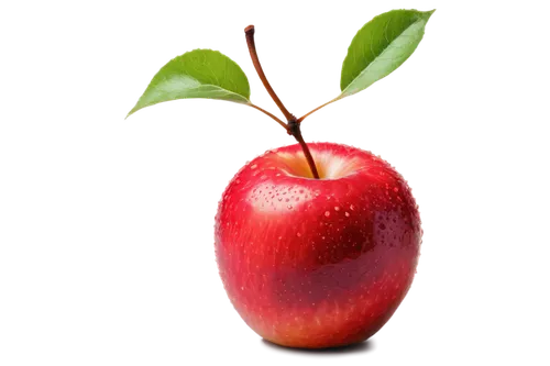 Fresh red apple, solo, juicy pulp, glossy skin, leaf on top, detailed texture, morning dew, soft natural light, 3/4 composition, shallow depth of field, warm color tone, cinematic lighting.,a bright, 