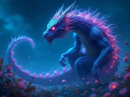 monster,dark flowers,blue,sky,flying,dragon,a blue dragon that is in the air,darigan,painted dragon,naga,dragonja,saphira,gopendra