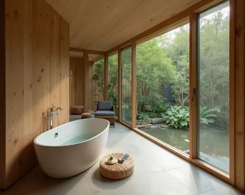 interior design,the bathroom has wooden walls and large glass windows,luxury bathroom,modern minimalist bathroom,wooden sauna,bath room,wood window,wooden windows,Photography,Documentary Photography,