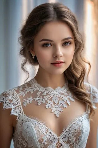  adorable cute sweet beautiful young woman in lace,bridal clothing,wedding dresses,bridal dress,bridal jewelry,wedding dress,bridal,blonde in wedding dress,wedding gown,wedding dress train,romantic lo