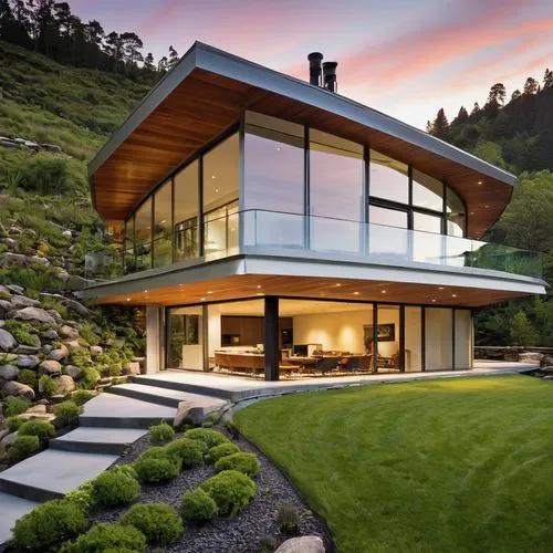 Contemporary, organic, architecture, building, curves, green roof, living walls, natural materials, wood, stone, glass, metal, futuristic, sustainable, eco-friendly, modern, minimalist, open space, la