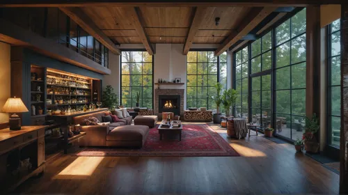 Craftsman Interior Design, Living room,living room,mid century modern,mid century house,livingroom,modern living room,loft,reading room,the cabin in the mountains,interior modern design,bookshelves,si