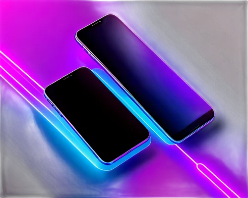 Minimalist iPhone wallpaper, futuristic neon lights, abstract geometric shapes, vibrant blue-purple gradient, glowing lines, sleek modern design, 3/4 composition, cinematic lighting, high-resolution d
