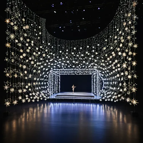 modern tv stage design,dance show,stage design,stage curtain,theater stage,theatre stage,star garland,theater curtain,scenography,garland of lights,chrysanthemum exhibition,performance hall,luminous g