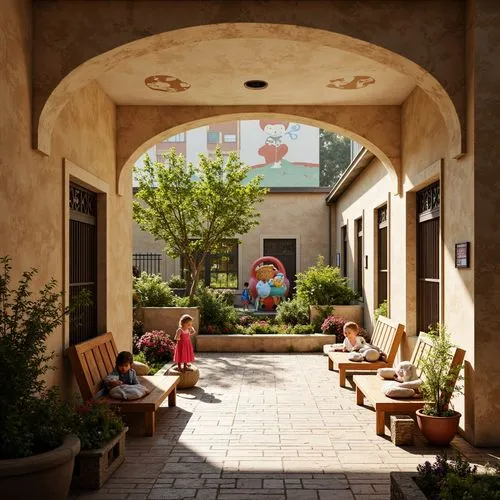 Kindergarten Romanesque Style Building Architecture Design Ideas