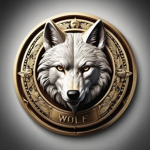 a logo for a luxurious betting company, it should have a wolf, indicate betting or money, and it has to be modern and unique.














,the wolf has an ornate gold medallion that is depicting the