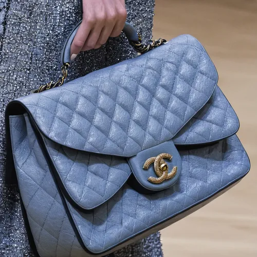the bags of chanel couture fall 2014 purseblog,chanel,louis vuitton,purse,handbag,luxury accessories,handbags,purses,stone day bag,versace,mazarine blue,scalloped,blue checkered,silvery blue,chalkhill