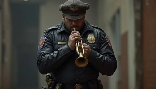 An insanely handsome muscular  Albany, New York police officer who is an immortal werewolf, he looks to be 30 years old, wearing leather pants, a leather police shirt from the department that has a pa