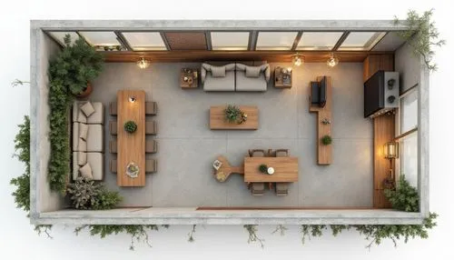 cocina comedor estar modernos con detalles de pintura modernos, suelo de revestimiento ceramico arena con guardas, mesada de granito con bajos mesadas de madera colorada, y ventanas para ventilacion e