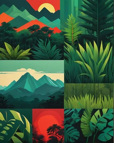 ((Artistic style by Philippe Caza)) ((artistic style by Atey Ghailan. ))

packaging

Dominant colors are green and earthy tones, reflecting the jungle theme. Bright, contrasting colors like yellow and