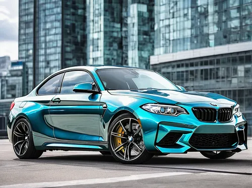 Incorporate the BMW M2 into a futuristic cityscape, where it is the preferred choice of transportation.,bmw m2,bmw x6,bmw m4,bmw,bmw m5,bmw new six,m5,m3,bmw concept x6 activehybrid,bmw x1,bmw m3,bmw 