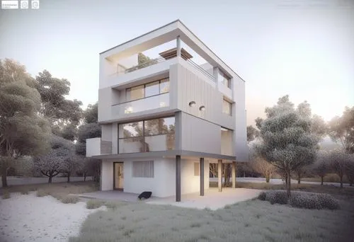 vivienda moderna en la naturaleza,vivienda,residencial,moderna,naturaleza,render,sketchup