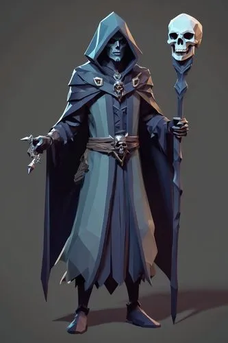 Low Poly,undead warlock,grim reaper,skeletor,skelemani,necromancer,lich,grimm reaper,yorick,skelid,skeleltt,cultist,occultist,reaper,kelebone,warlock,skelly,skull statue,skelley,vanitas,skulduggery