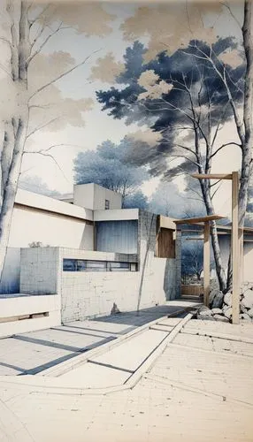 Cines fénix Villa Mercedes,neutra,corbu,savoye,breuer,lubetkin,eichler,seidler,lasdun,renderings,sheeler,mid century modern,mid century house,henningsen,pasmore,unbuilt,midcentury,aalto,siza,corbusier