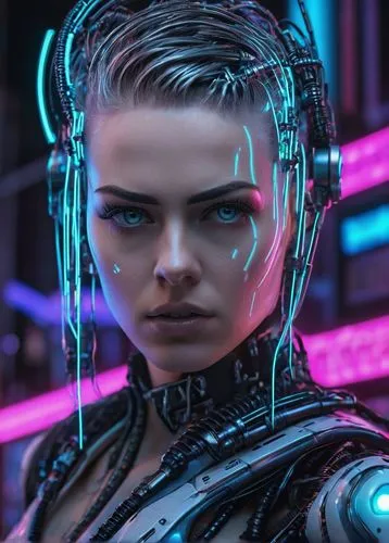 pencil drawing of girl,an illustration of a woman wearing futuristic gadgets in cyber style,cyberpunk,cyborg,alita,cyberia,cyberangels,cyberian,cyberdog,cyberpunks,futuristic,cybernetic,Conceptual Art