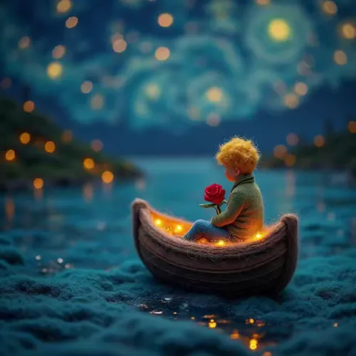 paper boat,bokeh effect,tiny world,neverland,fireflies,little world,children's background,3d fantasy,fantasy picture,bokeh lights,little boat,dream world,starcatchers,background bokeh,little mermaid,i