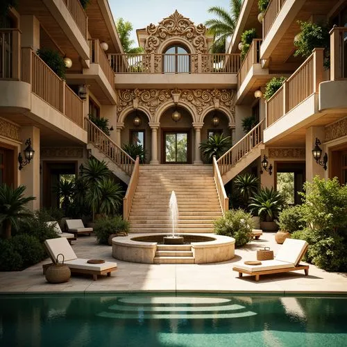 Baroque Style Swimming Pool Architectural Design Ideas
