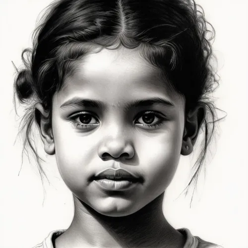 pencil drawing of a cuban girl, front view,child portrait,girl portrait,girl drawing,pencil drawings,young girl,charcoal pencil,child girl,graphite,charcoal drawing,pencil drawing,mystical portrait of