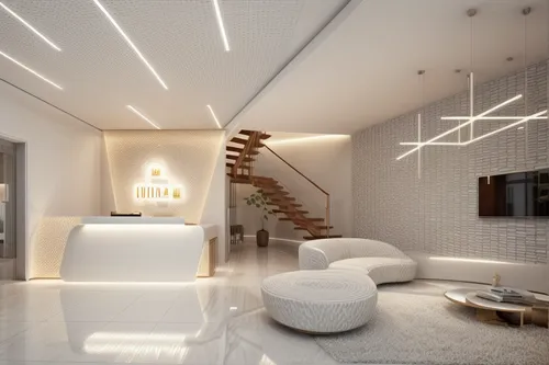 reception with leds everywhere. Brick wall to the right
clear colors,interior modern design,modern living room,3d rendering,modern decor,luxury home interior,interior design,interior decoration,pentho