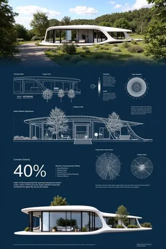 the structure is white with lots of windows and trees in it,futuristic architecture,carports,bus shelters,monorail,transport system,futuristic art museum,transportation system,brochure,the system bus,