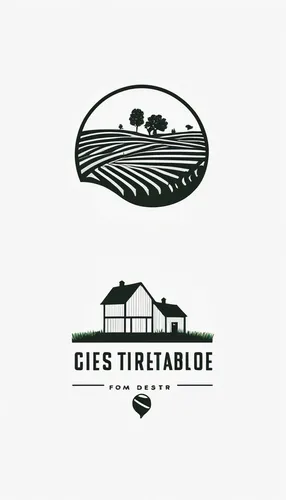 Create a modern and minimalist farm logo using geometric shapes and bold typography.,logo,garden logo,fête,lens-style logo,restaurant,clécy normandy,stellenbosch,düsseldorferhütte,agricultural use,dri