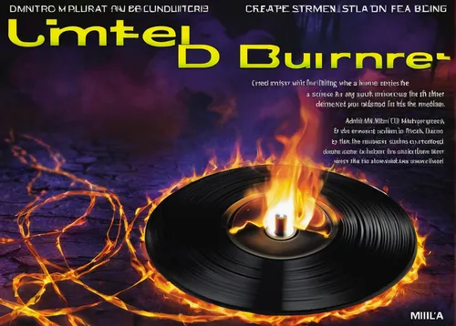 CD burner: Create a thrilling mystery where a detective must uncover the truth behind a series of mysterious deaths connected to a cursed CD burner.,cd burner,cd cover,music cd,dancing flames,bunsen b