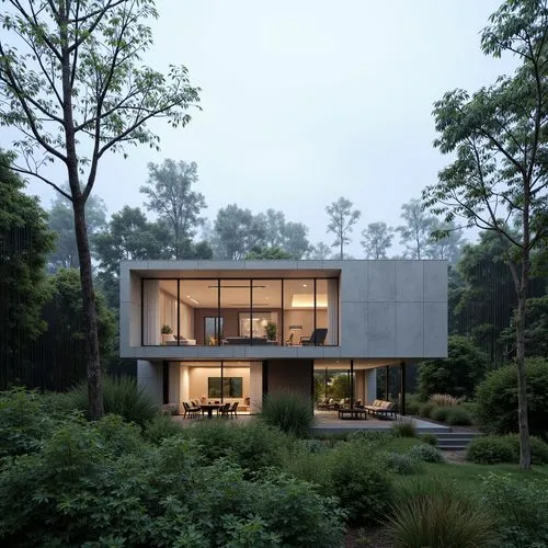  ,a modern house nestled in a beautiful forest,forest house,modern house,house in the forest,dunes house,amagansett,mid century house