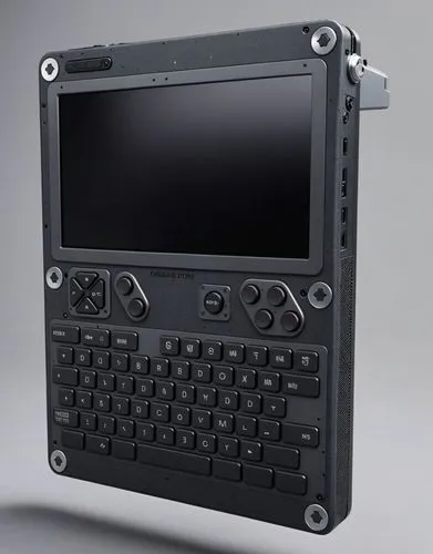 the front view of a multi - touch device, with some keys,computer case,tablet computer,external hard drive,upgradable,graphic calculator,computer generated,tabulator,computer monitor,sound carrier,mic