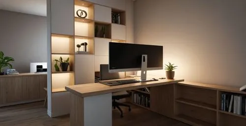 Hyperrealistic interior scene focused on a desk positioned directly facing a window. The window is the main and only significant light source, located in front of the desk, allowing natural daylight t