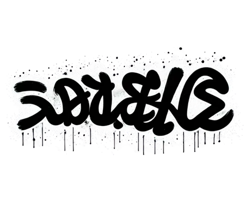 Black graffiti, urban art, solo, bold font, cursive script, splattered paint, dynamic composition, city street background omitted, close-up shot, high contrast, vibrant colors, glossy finish, 3D-like 