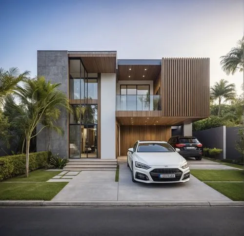 Architecture Design,an automobile is parked outside of a modern home,modern house,modern architecture,dunes house,modern style,contemporary,fresnaye,Photography,General,Realistic