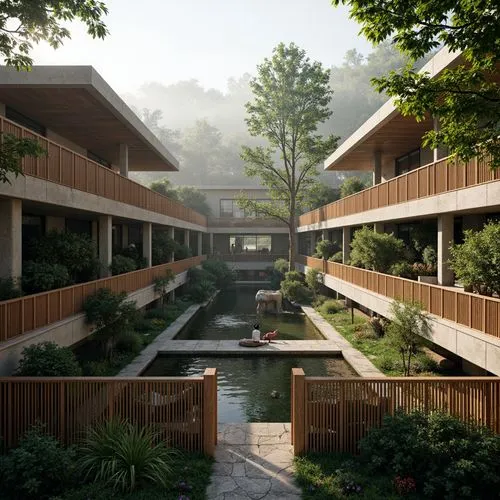 Zoo Structuralism Style Design Ideas Using Fibreglass Material in Mauve Color for Riverbank