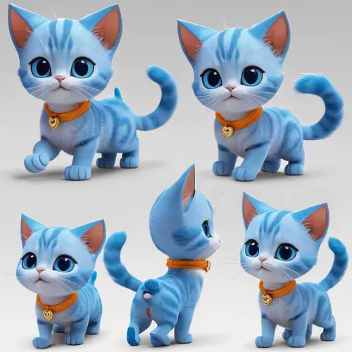 simple cute blue kitten with uniq system , hyperrealistik , 4k quality, 3d rendering ,cartoon cat,cat vector,3d model,cute cartoon character,cute cat,kittens,breed cat,meows,doll cat,character animati
