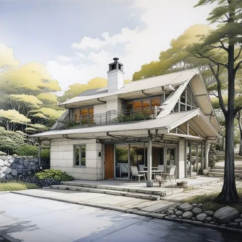 Artistic Haven Residence,dreamhouse,ryokan,modern house,mid century house,new england style house,beautiful home