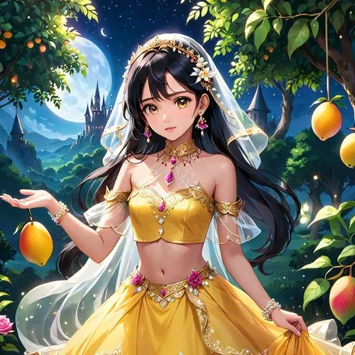 Fairy Garden 0.2,lemon background,spring background,citrus,pineapple background,yellow peach,fruit blossoms