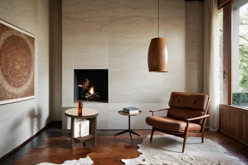 fire place,fireplace,mid century modern,fireplaces,floor lamp,sitting room,contemporary decor,danish furniture,corten steel,wood-burning stove,interior modern design,chaise lounge,concrete ceiling,int