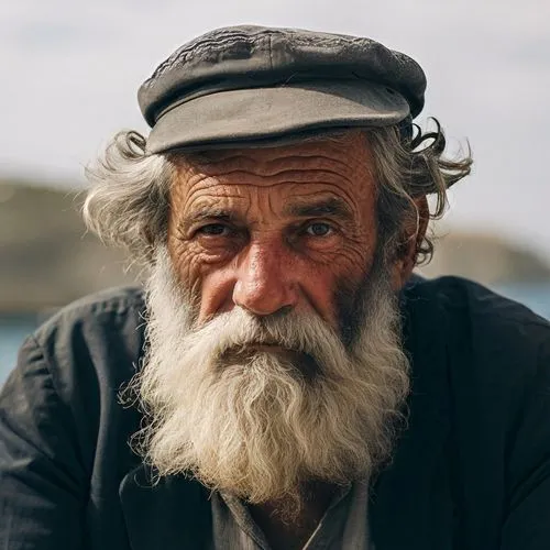 An old man with a full beard,elderly man,pensioner,old man,karpathos,man portraits,man at the sea,elderly person,old age,older person,old human,nomadic people,bedouin,bağlama,thames trader,vendor,east