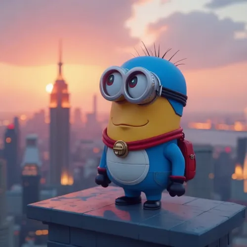 beautiful girl posing for the camera,minion,dancing dave minion,minions,cute cartoon character,brickowski,minion hulk,bigweld,piolin,renderman,zambezia,minitower,pororo the little penguin,minimo,bart 