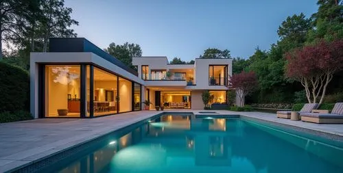 an expansive, contemporary home with a pool in the backyard,modern house,modern architecture,dreamhouse,pool house,luxury home,beautiful home,modern style,mid century house,luxury property,beverly hil