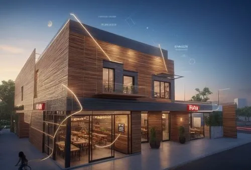 a modern looking wood building with a light fixture at the side,timber house,cubic house,wooden house,smart house,danish house,modern house,cube house,lofts,render,prefab,wooden facade,modern architec