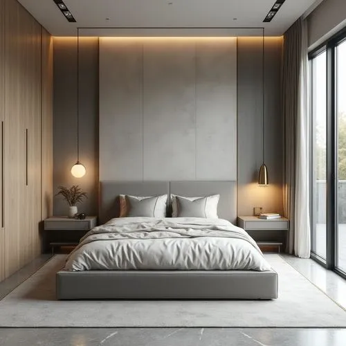  ,modern bedroom with beige and grey color scheme,modern room,contemporary decor,modern decor,interior modern design,sleeping room,headboards,minotti,chambre,bedrooms,bedroom