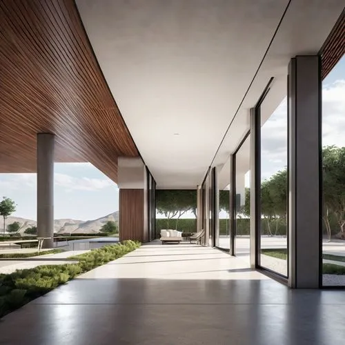 Design and render a contemporary minimalist single-family home inspired by the architecture of Tadao Ando, ​​located in the city of Ica, Peru. The project is situated on a completely flat plot of land
