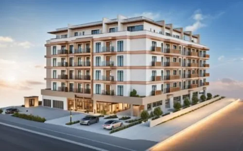 a very large building sitting on the side of a road,inmobiliaria,condominia,residencial,glyfada,hoboken condos for sale,pendik,Photography,General,Realistic