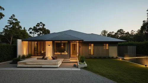an elegant modern house sits in a secluded area,dunes house,modern house,folding roof,timber house,inverted cottage,summer house,cubic house,house shape,pool house,modern architecture,cube house,weath