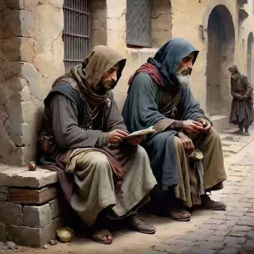 mendicants,emmaus,lepers,basketmakers,troubadors,tuaregs,moneychangers,pilgrims,pashons,franciscans,jerusalemites,arquebusiers,haggling,tuareg,mendicant,basketmaker,monks,soup kitchen,tugrul,ball fort