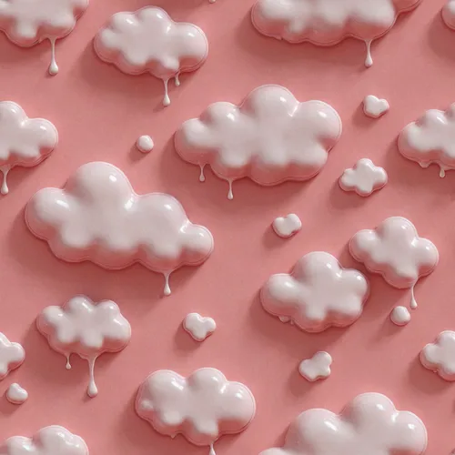 a pattern of white clouds on a pink background, inspired by Peter Alexander Hay, casey weldon, iphone screenshot, made of candy, kenny scharf, lumpy skin, one panel, drooling goo, 3d feeling, reddish,